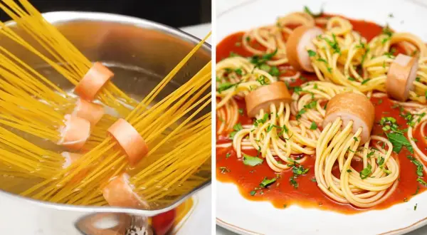 Parówki z makaronem spaghetti – łatwy przepis na pyszne danie